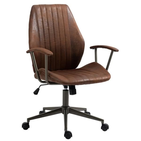 -CLP-Kontorsstol Retro Nampa i Justerbart och Svängbart Konstläder-Array cognac