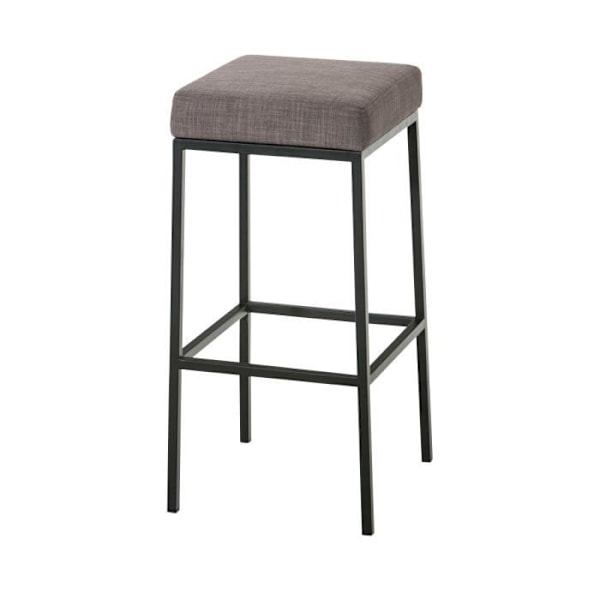Barstol - Montréal - Set med 2 - Grå-svart tyg - Höjd 80 cm - Klassisk design Mörkgrå