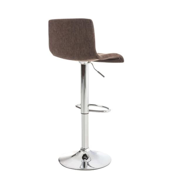 -CLP-Lot 2 barstolar Hover tyg höjdjusterbar Metallfot förkromad-Array kastanj