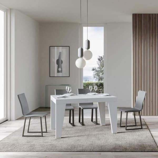 Bord - NAXY - 90x130 utdragbart till 234 cm - Vit ask Vit