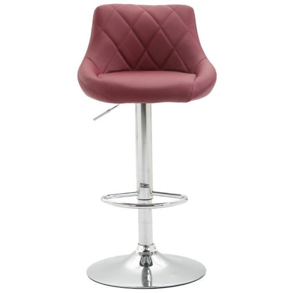 Lazio barpall i konstläder - Vinröd - Justerbar i höjdled - Vridbar - Elegans - Chic Bordeaux