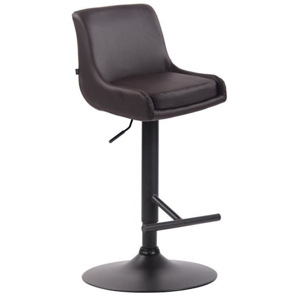 Barstol Club i konstläder - Brun-Svart - Höjdjusterbar - Komfortabel och elegant Brun svart
