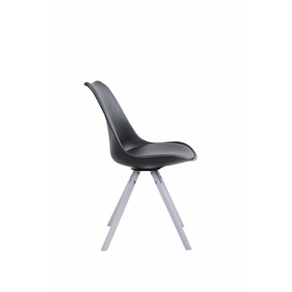 Stol Toulouse i konstläder med rund bas - Svart - Vit - Modern design - CLP - Matplats Svart vit