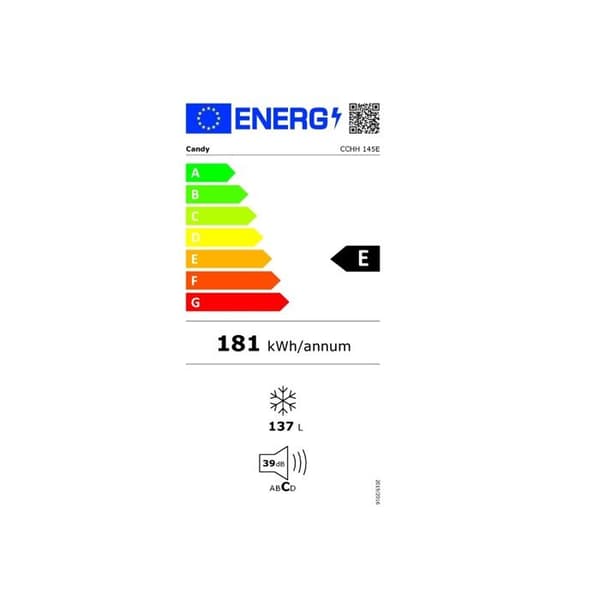 Kylfrysfack - CANDY - CCHH 145E - 137 liter - Klass E - 39 dB Vit