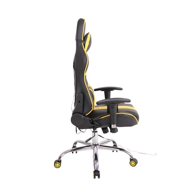 Limit XM Kontorsstol i konstläder - Svart - Gul - Ergonomiska och massagefunktioner Svart gul