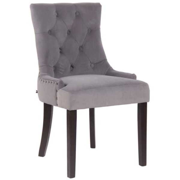 Aberdeen Velvet Dining Chair - ljus eller mörk antik bas, grå-antik Grå-antik