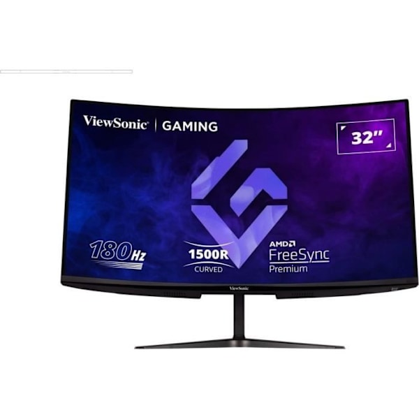 Kurvad PC-gamer-skärm - VIEWSONIC - 32" FHD - VA-panel - 1 ms - 180Hz - DisplayPort - AMD FreeSync - VX3218-PC-MHD