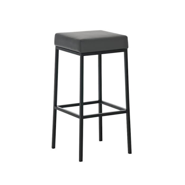 Barpall - CLP - MONTREAL B80 - Svart metall - Sits 80/85cm - 14 klädselfärger Grå