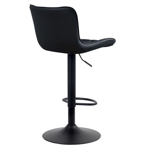 Set med 2 st Emma barstolar med metallbas Höjdjusterbar svängbar, svart - konstläder Svart