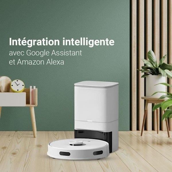 EZVIZ RE5 Plus - Robotdammsugare med Automatisk Avtappningsstation - LiDAR-Navigering - Hinderdetektering - 4000Pa Vit