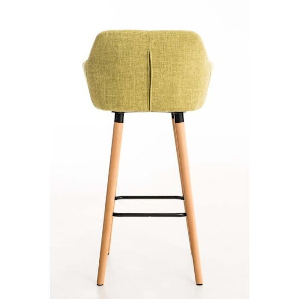Set med 2 BELLEY barstolar i ljusgrönt tyg med armstöd - modern stil Ljusgrön
