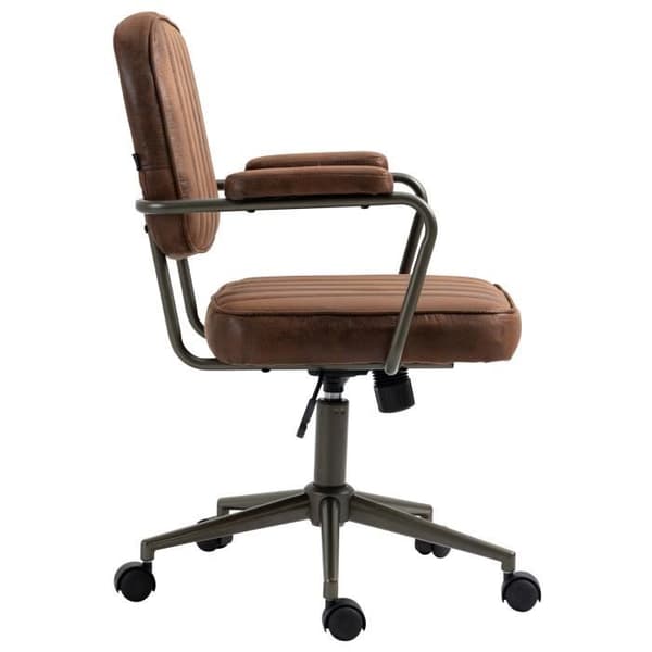 -CLP-Retro Natrona kontorsstol i justerbart och svängbart konstläder-Array cognac