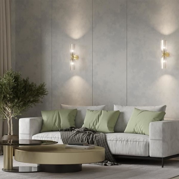 Maytoni Antic Modern 2-Light Up and Down Wall Light, Guld, Cognac Shade, E14