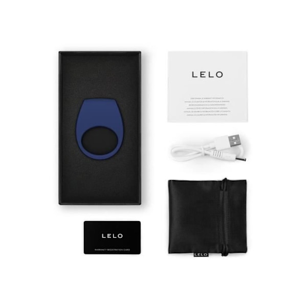 Vibrerande ring - LELO - TOR 3 - Mjuk silicone - 8 effektinställningar - Kontroll via app Blå