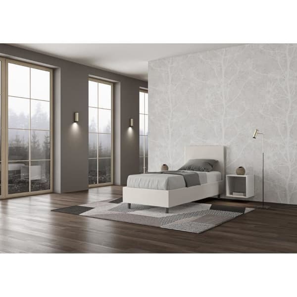 Adele stoppad enkelsäng - vit - modern - design - 80x200 - trä - spånskiva Vit