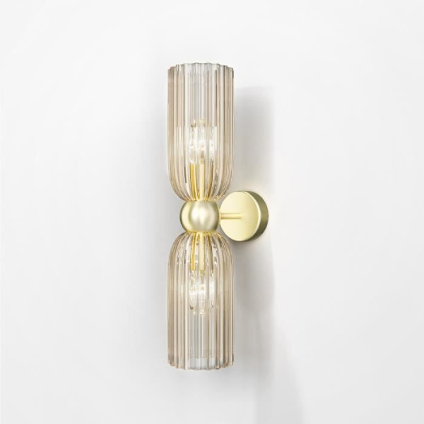 Maytoni Antic Modern 2-Light Up and Down Wall Light, Guld, Cognac Shade, E14