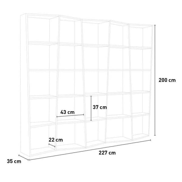 Väggbibliotek - Trek - Trek 5 - Vit - Melamin - Modern design Vit