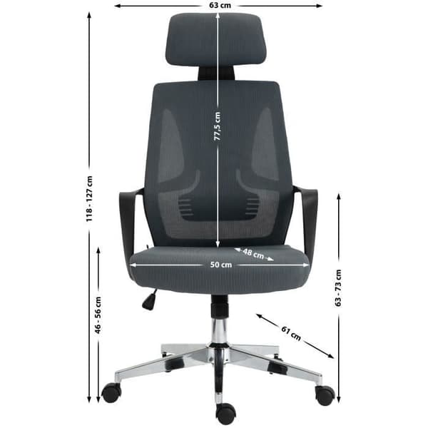 -CLP-Ergonomisk skrivbordsstol Kanab-Array grå