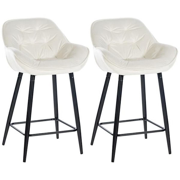 -CLP-Set med 2 Gibson barstolar med metallben-Array grädde