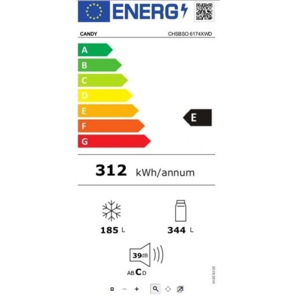 kylskåp CANDY CHSBSO6174XWD - 518 L - klass E