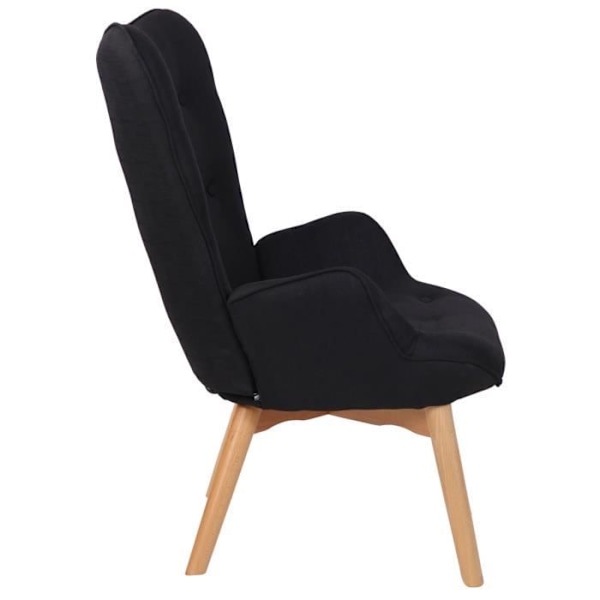 Lounge Fåtölj - Durham - Svart - Massivt trä - Inomhus - Att montera själv Svart