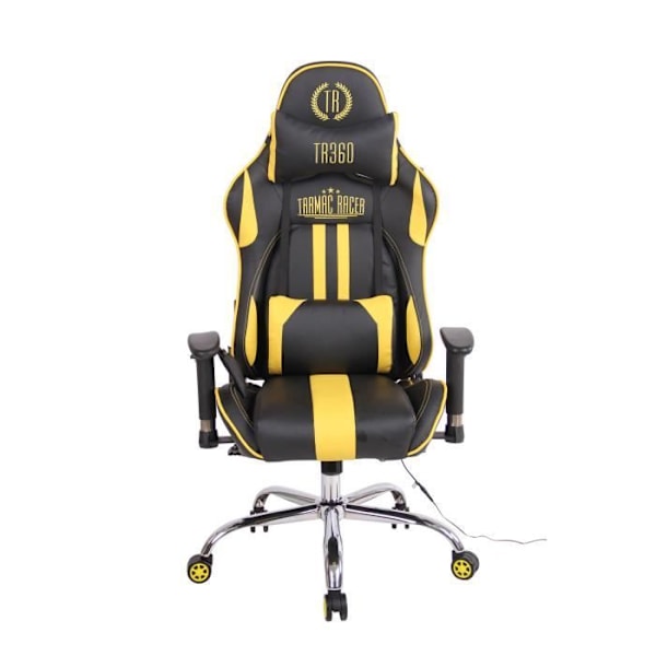 Limit XM Kontorsstol i konstläder - Svart - Gul - Ergonomiska och massagefunktioner Svart gul