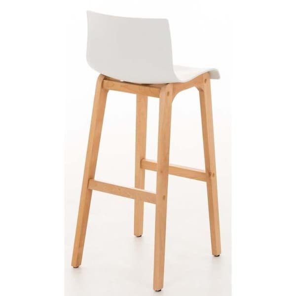 -CLP-Set med 2 barstolar Hover i plast med fyra ben i Natura-Array Vit