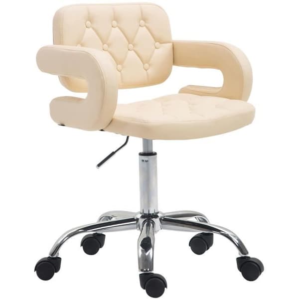 Dublin Faux Leather Task Pall, Cream grädde