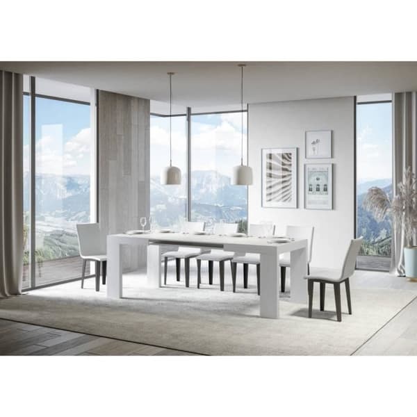 Utbyggbart bord - Roxell - 90x120/224 cm - Vit Ask Vit
