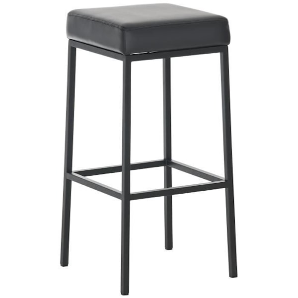 Barstol - Montréal - Set om 2 - Syntetläder Svart - Höjd 80 cm - Klassisk Design Svart
