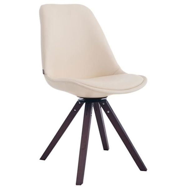 Svängbar stol - Calais - Kräm-Valnöt - Konstläder - Modern design - 1 plats Crème, Valnöt