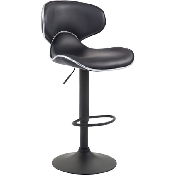 Set med 2 st Las Vegas V2 barstolar i svart konstläder - Svart - Justerbar i höjdled - Modern - Design Svart