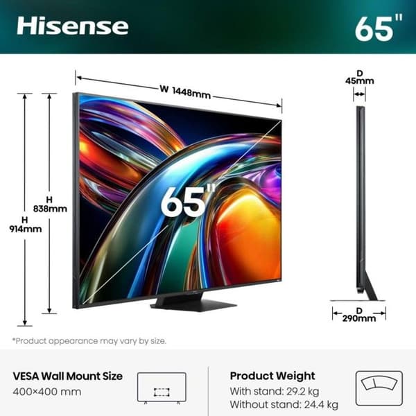 TV Hisense 65UR9S (2026) 65" RGB MiniLED 4K UHD