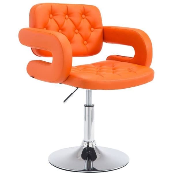 -CLP-Chaise Lounge Dublin Similicuir - Ställning med centralkolonn i kromat metall-Array orange
