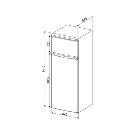 SMEG FD14ES hög kyl och frys - Grå - Statisk kyla - 212L - Klass E
