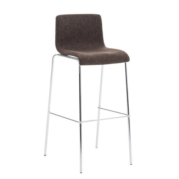 -CLP-Barstol Hover i tyg med 4-bent fot-Array kastanj