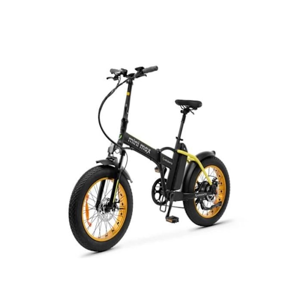 Argento MiniMax hopfällbar elcykel Gul Bafang 36V/250W/60Nm motor, Batt 36V 10,4Ah, Shimano 7-växlad växel. 25 km/h P