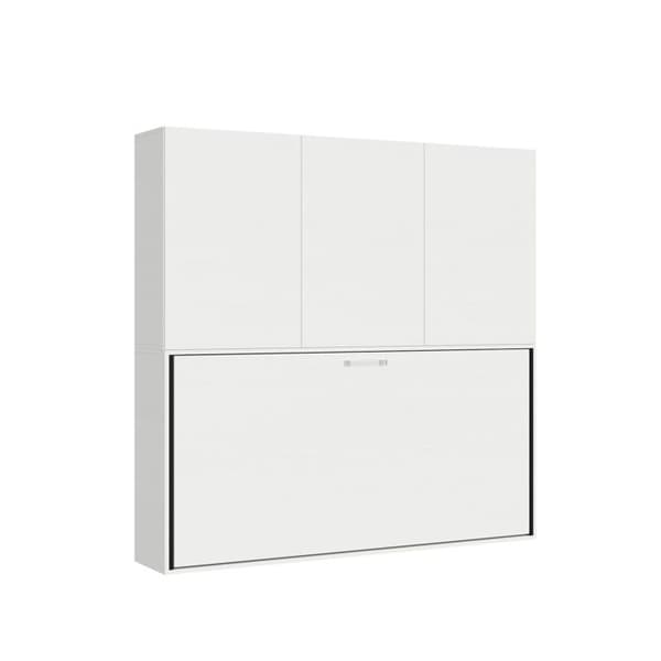 Väggsäng - Kando - Modell D - 1 sovplats 85 cm - Vit ask - Madrass ingår Vit Ask