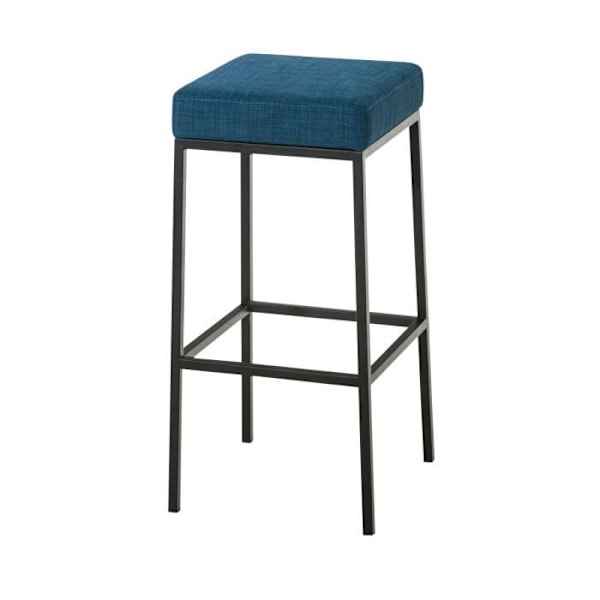 Barstol - CLP - MONTREAL B80 - Svart metall - Tygöverdrag - Sitthöjd 80 cm Blå