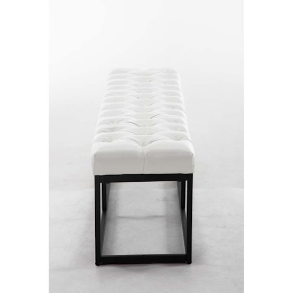 Bänk - CLP - Amun B - Imiterat läder - Vit - 150 cm Vit