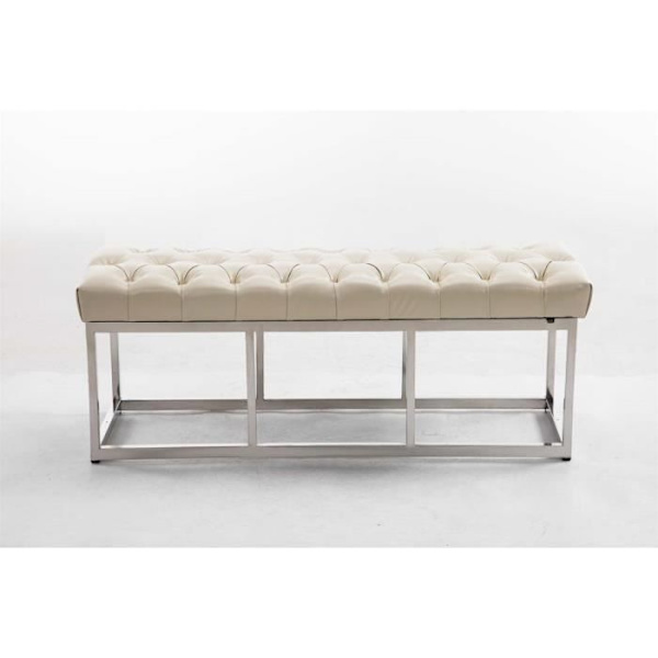 Amun E konstläderbänk, kräm-120 cm Grädde