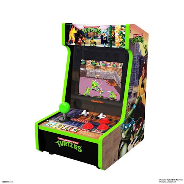 Borne arcade - Arcade1Up - TMN-C-23860 - Sköldpaddor Ninja - 8 tums skärm - Kompakt och bärbar Grön, svart, röd och brun