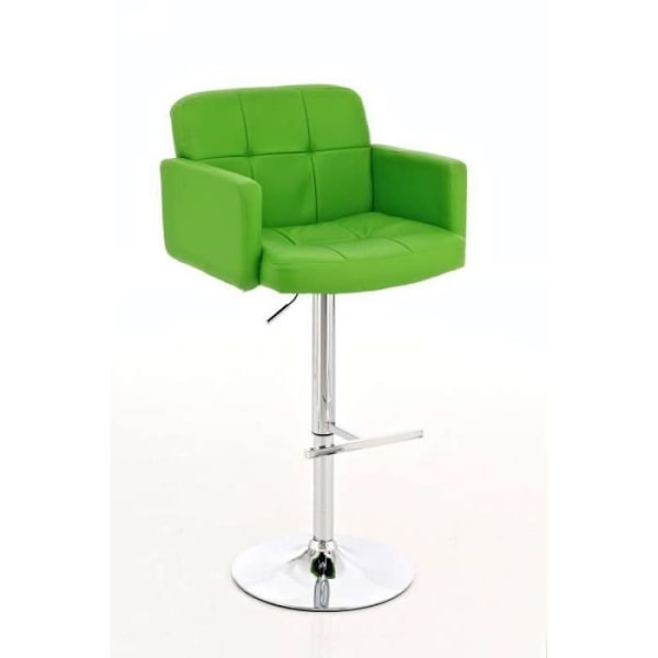 Barstol - CLP - LOS ANGELES - PU-design - Justerbar 64-85 cm - 360° vridbar grön