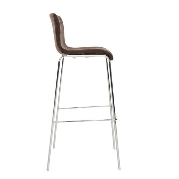 -CLP-Barstol Hover i tyg med 4-bent fot-Array kastanj