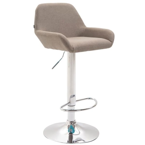 Braga barstolar i Taupe-Chrome-tyg - CLP - Set om 2 - Justerbar i höjdled - Modern design Taupe-Chrome