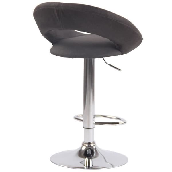 Barstol - BANCIGNY - Kromad - Tyg - Höjdjusterbar - Modern design Mörkgrå