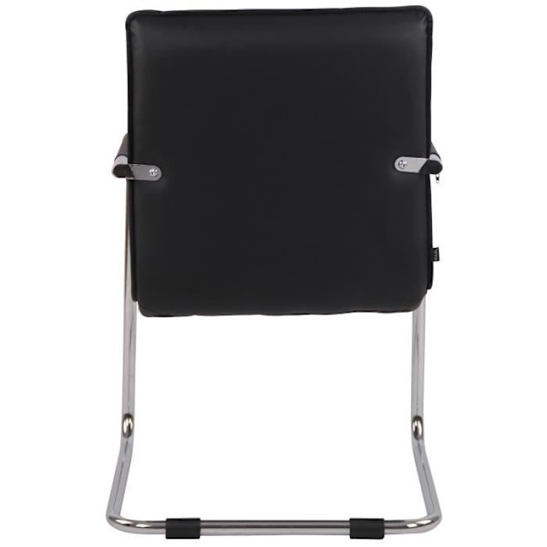 Gandia Cantilever Chair - CLP - Imiterat läder - Svart - Chrome Base - Med armstöd Svart