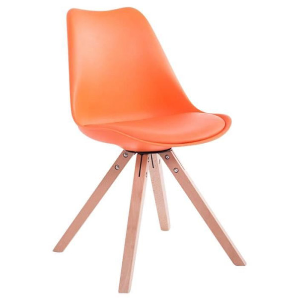 Toulouse matsalsstol - CLP - Imiterat läder - Orange-Nature - Skandinavisk design Orange-Natur