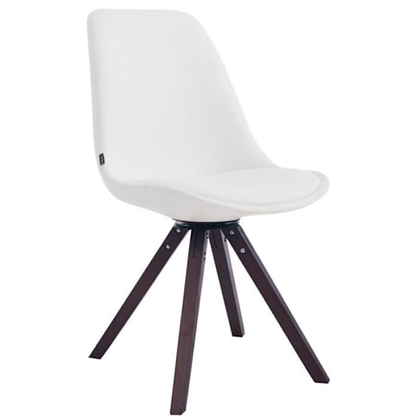 Svnärjande stol - Calais - Vit - Konstläder - Modernt design - 1 plats Vit, Valnöt