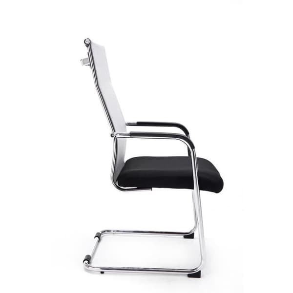 -CLP-Chaise cantilever Brenda med nätöverdrag och metallskena-Array grå